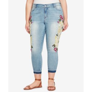 William Rast Womens Embroidered Skinny Ankle Jeans 16 W